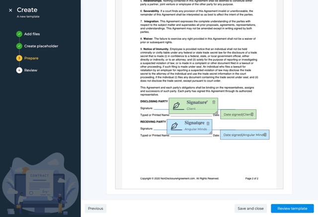 Template Creation - Prepare